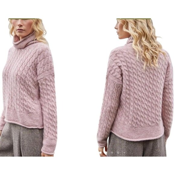 Fisherman Out Of Ireland Sweater Fisherman Cabled Alpaca Sz Large Hand Knit $200 - Picture 2 of 8